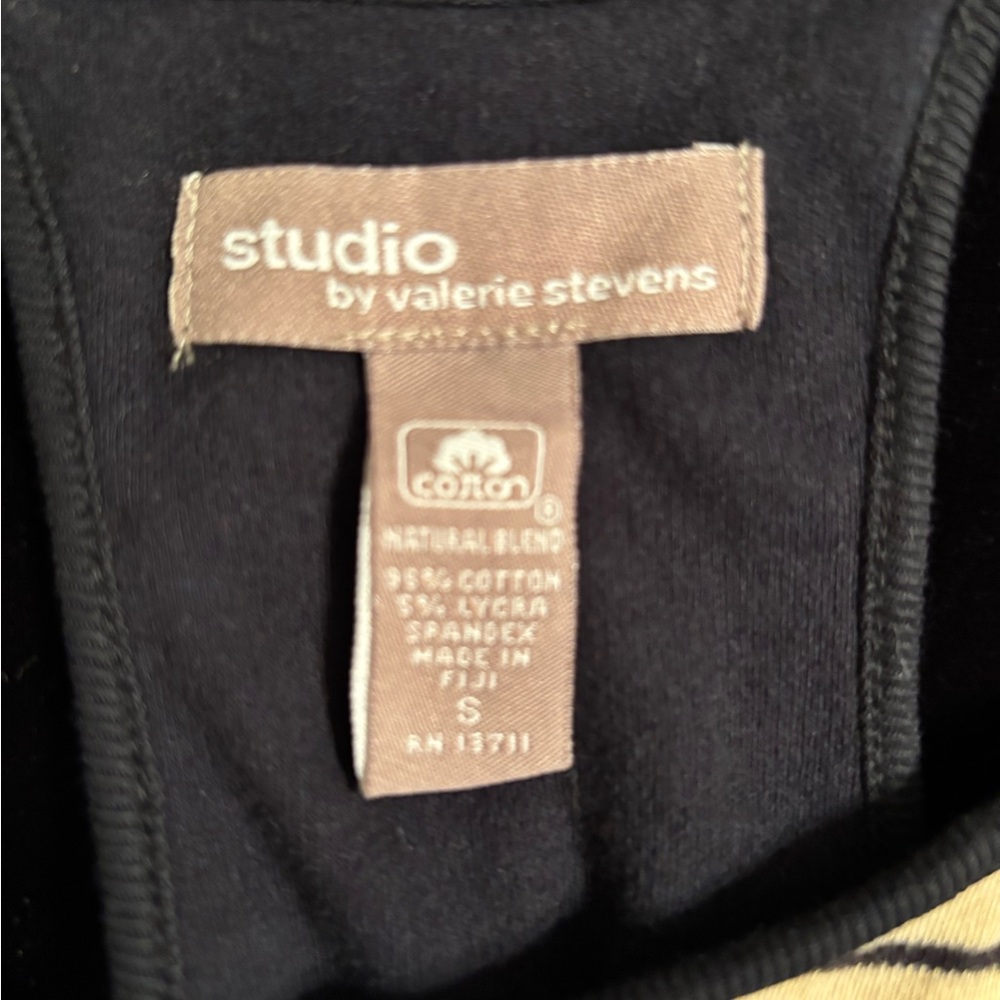 Valerie Stevens Black and Cream Striped Camisole - Picture 4 of 4